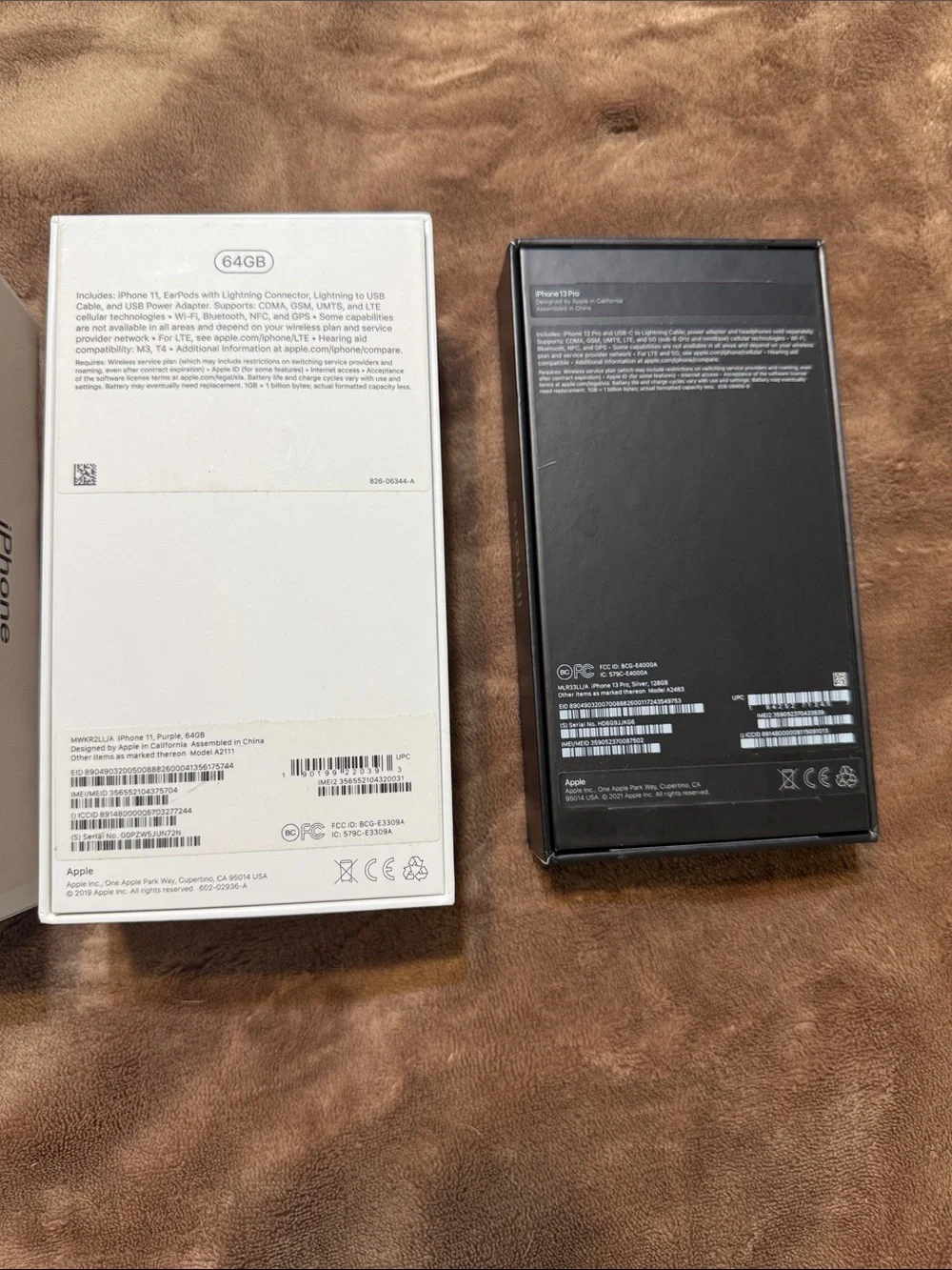 Apple iPhone Empty Boxes Box Set - 3 iphone 11 and 1 iphone 13
